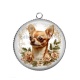Pendentif Cabochon Argent - chien