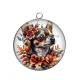 Pendentif Cabochon Argent - loup