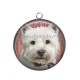 Pendentif Cabochon Argent - loup