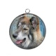 Pendentif Cabochon Argent - loup