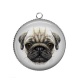 Pendentif Cabochon Argent - loup