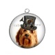 Pendentif Cabochon Argent - loup