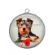 Pendentif Cabochon Argent - chien
