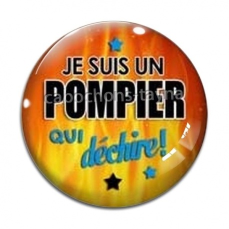 Cabochon Verre - pompier qui déchire