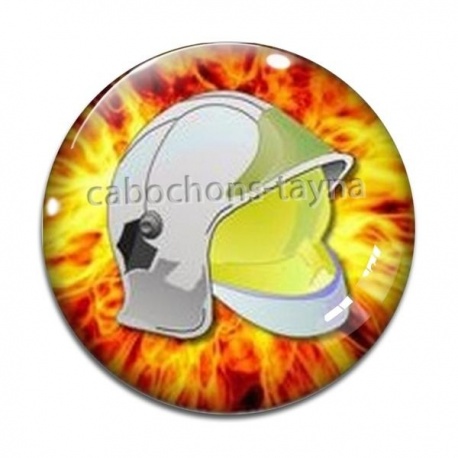 Cabochon Verre - pompier 