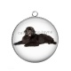 Pendentif Cabochon Argent - chien