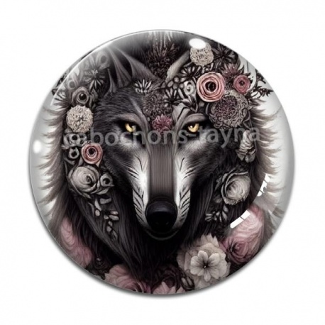 Cabochon Verre - loup