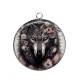 Pendentif Cabochon Argent - loup