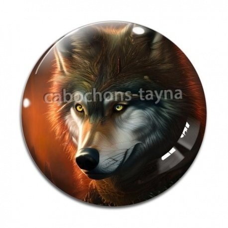 Cabochon Verre - loup
