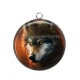 Pendentif Cabochon Argent - loup