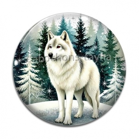 Cabochon Verre - loup