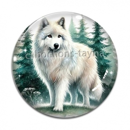 Cabochon Verre - loup
