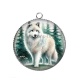 Pendentif Cabochon Argent - loup