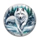 Cabochon Verre - loup