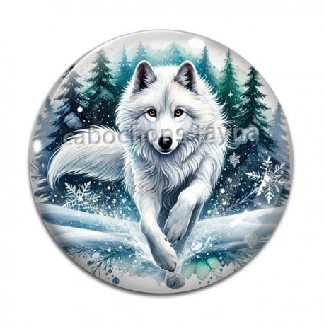 Cabochon Verre - loup