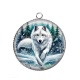 Pendentif Cabochon Argent - loup
