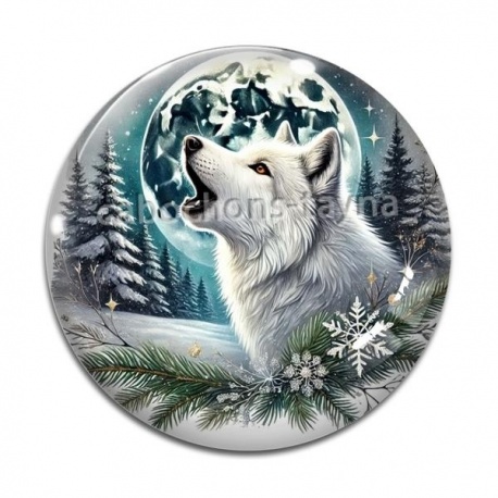 Cabochon Verre - loup