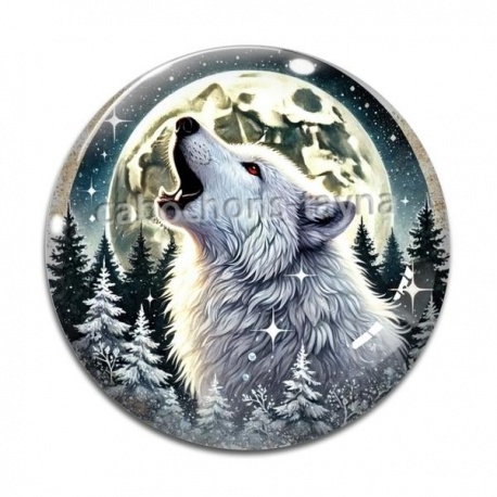 Cabochon Verre - loup