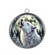Pendentif Cabochon Argent - loup