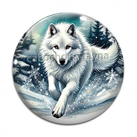 Cabochon Verre - loup