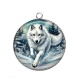 Pendentif Cabochon Argent - loup