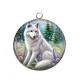 Pendentif Cabochon Argent - loup