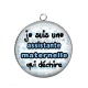 Pendentif Cabochon Argent - je suis une assistante maternelle qui déchire