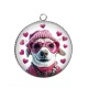 Pendentif Cabochon Argent - chien