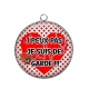 Pendentif Cabochon Argent - j''peux pas je suis de garde
