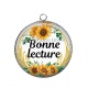 Pendentif Cabochon Argent - bonne lecture
