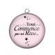 Pendentif Cabochon Argent - tout commence par un rêve