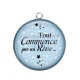 Pendentif Cabochon Argent - tout commence par un rêve