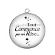 Pendentif Cabochon Argent - tout commence par un rêve