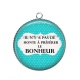 Pendentif Cabochon Argent - il n'y a pas de honte à préférer le bonheur