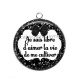 Pendentif Cabochon Argent - je suis libre d'aimer la vie de me cultiver