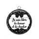 Pendentif Cabochon Argent - je suis libre de danser et de chanter