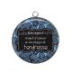 Pendentif Cabochon Argent - ton regard rempli d'amour m'enveloppe de tendresse