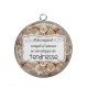 Pendentif Cabochon Argent - ton regard rempli d'amour m'enveloppe de tendresse