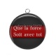 Pendentif Cabochon Argent - que la force soit avec toi