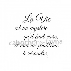 la vie est un mystère qu'il faut vivre