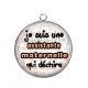Pendentif Cabochon Argent - je suis une assistante maternelle qui déchire