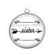 Pendentif Cabochon Argent - sister