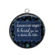 Pendentif Cabochon Argent - écrire c'est ranger le bordel qu'on a dans la tête