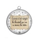 Pendentif Cabochon Argent - écrire c'est ranger le bordel qu'on a dans la tête