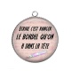 Pendentif Cabochon Argent - écrire c'est ranger le bordel qu'on a dans la tête