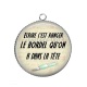 Pendentif Cabochon Argent - écrire c'est ranger le bordel qu'on a dans la tête