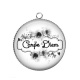 Pendentif Cabochon Argent - carpe Diem
