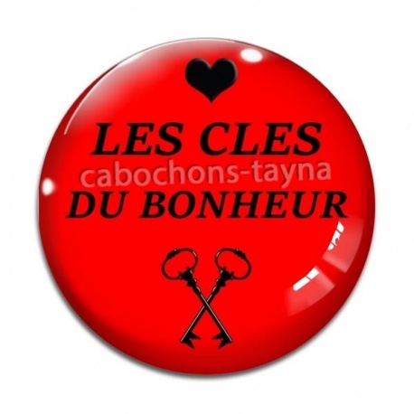 Cabochon Verre - les clés du bonheur