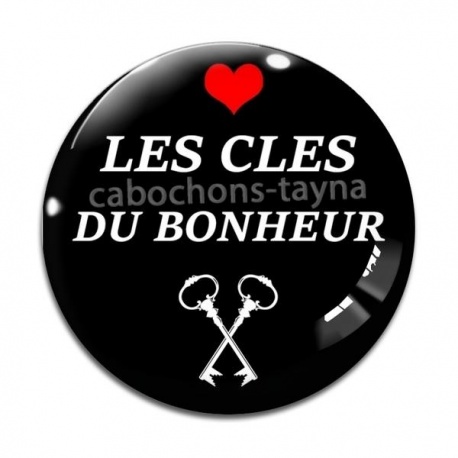 Cabochon Verre - les clés du bonheur