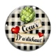 Cabochon Verre - coeur d'artichaut